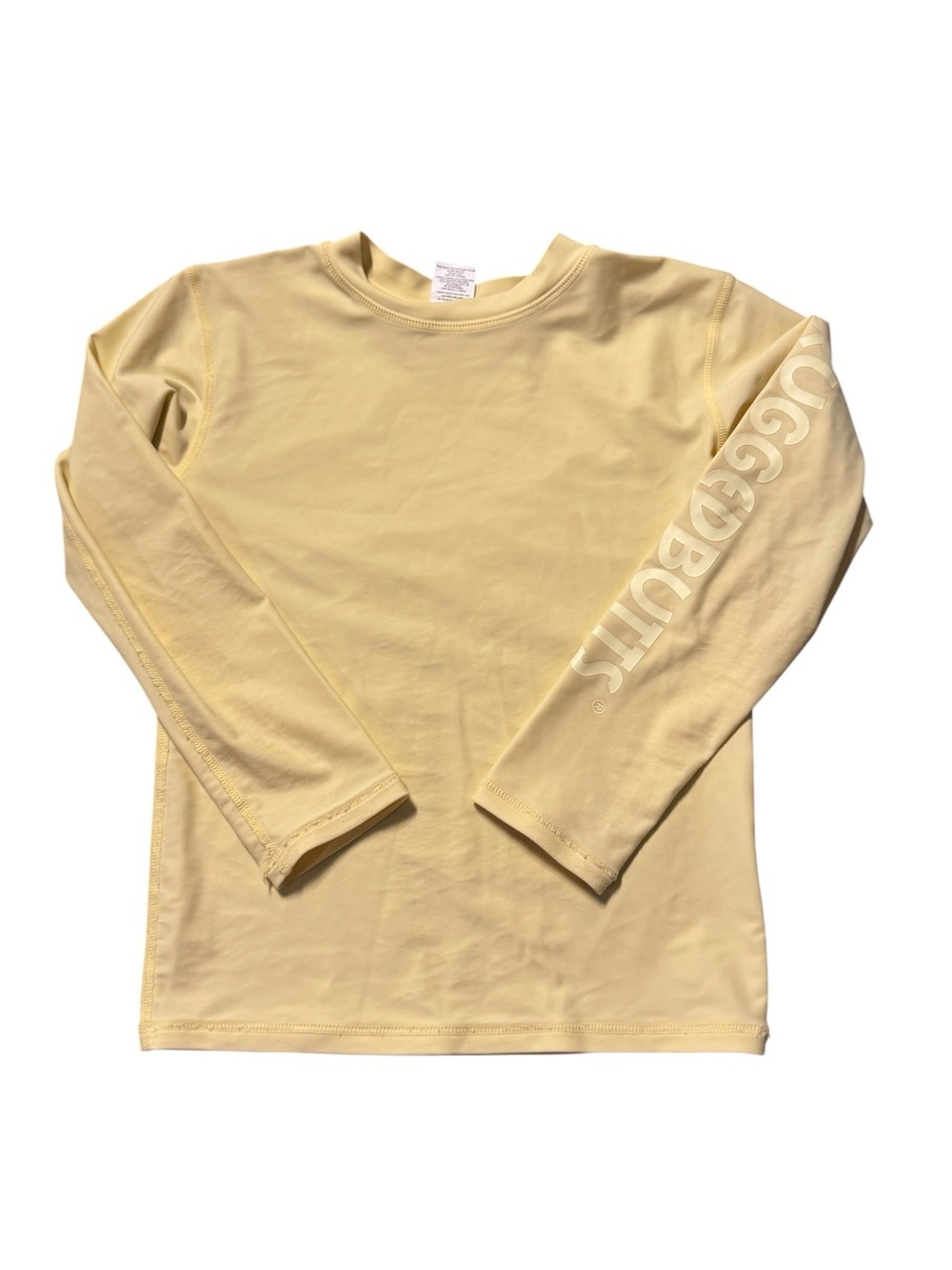 Kids Long Sleeve Swim Top - Pale Yellow with Sleeve Logo 6